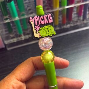 Green Pickle Themed Pen